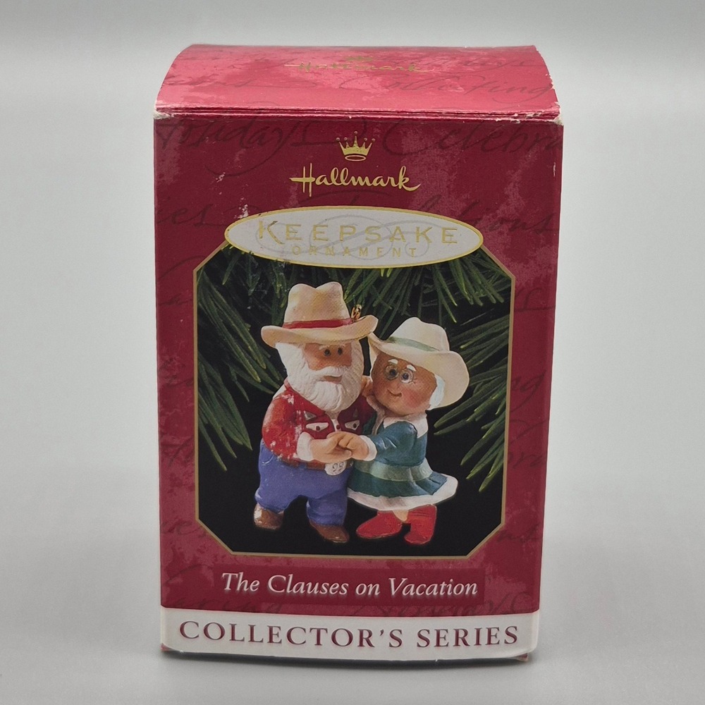 1999 Hallmark Keepsake Ornament The Clauses on Vacation Western Dancing Santa